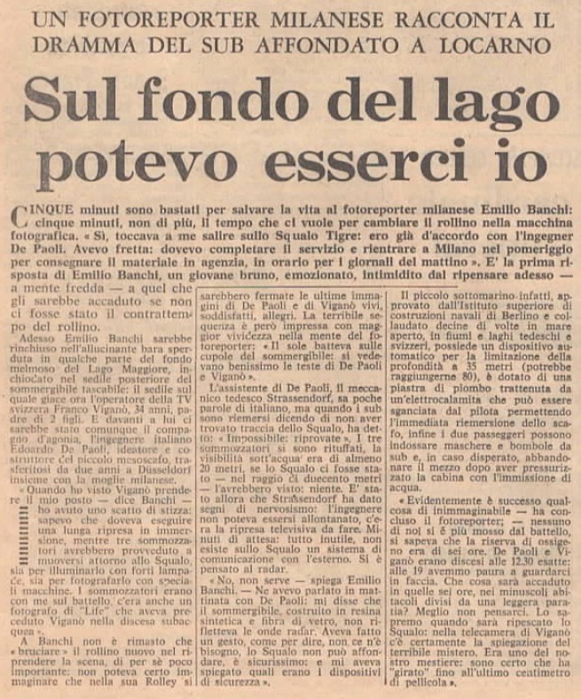 Squalo Tigre – documentazione fotografica dell’epoca